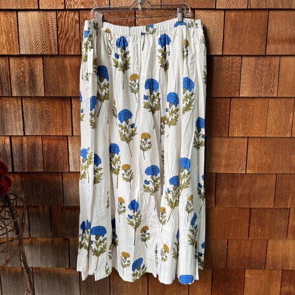 NWT Anthropologie The Jacie Poplin Floral Printed Midi Skirt by Maeve in X-Large - Picture 7 of 14